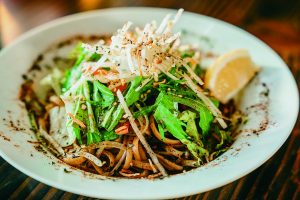 敦賀産へしこと地産の季節野菜の ペペロンチーノ